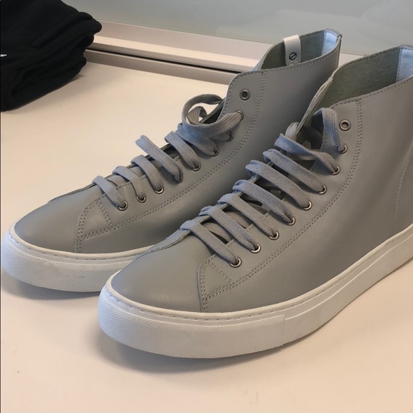 Laced Grey Leather High Tops - Picture 5 of 5